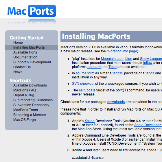 macports update